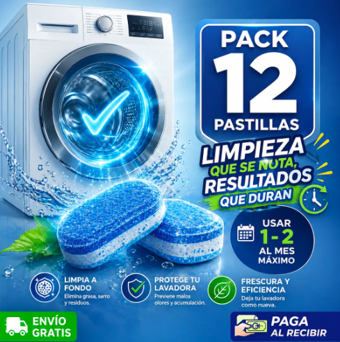 Pack de 12 Pastillas Limpia Lavadora