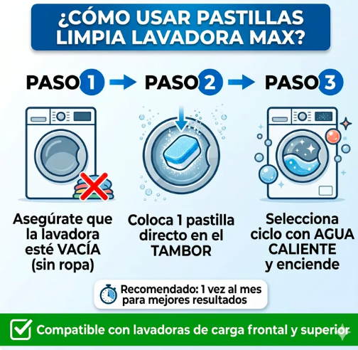 Pack de 12 Pastillas Limpia Lavadora
